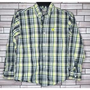 Cinch Western Button-Down Shirt Boy's M 10 Long‎ Sleeve Plaid Rodeo White Label